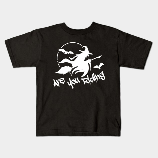 Witch - Are you Riding Kids T-Shirt by KC Happy Shop